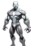 Placeholder: a drawing character that can control lighting and hes a superhero, hes kinda see through , and has a grey skin tone, and has a GYATT