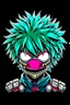 Placeholder: Create a metal mask similar to the one Izuku Midoriya wears in My Hero Academia, but have it extend to cover the full face. It should be gunmetal gray color and have symmetrical holes over the mouth area that glow slightly red. It should be worn by a rabbit and have a black hood. The character should not have hair.