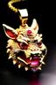 Placeholder: A pendant for a gold chain, iced out pumba from the lion king with rubies as eyes, fangs in gold