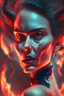 Placeholder: portrait of a woman dance with the devil, high delicate defined details, beautiful, atmospheric, matte, 3 d 8 k octane rendered, sharp focus, illustration, high detail, ultra realistic, highly saturated colors