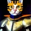 Placeholder: oil painting of a beautiful symmetrical cat with armor, XV century, by El Bosco, Leonardo da Vinci, Goya 8k