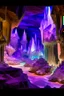 Placeholder: A purple crystal caverns with imps painted by Frank Lloyd Wright