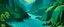 Placeholder: A greenish blue river with gorges designed in Heidrun manuscripts painted by Lyonel Charles Feininger