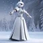 Placeholder: smooth hyper realistic, beautiful Japanese snow knight robot in crown, pale colors, dark cosmos background, extremely sharp detail, finely tuned detail, ultra high definition, 8 k, unreal engine 5, ultra sharp focus, accurate sword wings, positive smile, lot of details, fit within portrait, Ambiance winter, perfect composition, perfect hair, perfect hands, finger up gestures