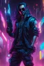 Placeholder: male cyberpunk solo with long hair, korean, Wearing Urban Gang Flash and mirrored dark sunglasses, and shot gun, headaphone, strong cyber warrior, black tatoo, attrakvtive man, Retroanime, rembradt lighting, neon complementary colors, dark vibe, scifi