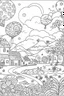 Placeholder: new year coloring page for kids, cartoon style, thick outline, low details, no shading, vivid color