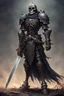 Placeholder: dark age armored skeleton knight with sword , death incarnate