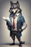 Placeholder: a good humanized wolf who can help in reading a document