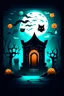 Placeholder: "Create an AI logo design for Halloween with a haunted twist. Picture a spooky cat surrounded by eerie mist and moonlight. Add playful elements like ghostly figures, bats, and a jack-o'-lantern on the doorstep, capturing the essence of a ghostly Halloween night."