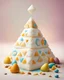 Placeholder: sweet Orthodox Easter made entirely from cottage cheese, it has the shape of a truncated pyramid with the letters XB. Beautiful, delicious. Cartoon style.