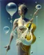 Placeholder: human body, universe-like Soap Bubble,complex surgical instruments mixed with human body-like musical instruments,symbolism,surrealism,minimalism,Painting By Adrian Ghenie, Rene Magritte, Salvador Dali, Lucian Freud