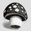 Placeholder: mushroom, black and white, cartoon, drawing, cute, creature, simple, mouth