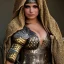 Placeholder: arab female warrior pretty cleavage ornate metal armour silks