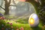 Placeholder: Fantasy magical glowing egg in beatiful spring blosson garden, sweet sun light, highly detailed, digital painting, artstation, concept art, smooth, sharp focus, illustration