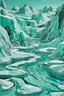 Placeholder: A mint colored steppes covered in ice on a glacier designed in Australian aboriginal art painted by MC Escher