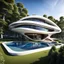 Placeholder: Casa campestre en forma de ostra marina, estilo Zaha Hadid, moderna, calidad ultra, hiperdetallada, 64k