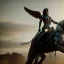 Placeholder: angel of death riding a horse, dystopian, 4k, 8k, highly detailed, cinematic, ultra photorealistic, ultra realistic, volumetric lighting