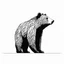 Placeholder: silhouette of a brown bear, letterpress style , minimalistic high contrast pencil art