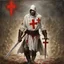 Placeholder: Zombie Charlie Manson as a templar knight with a loose white tunic with the templar red cross leading a holy army, drenched in a red plasma, glowing sword of rightousness, by boris Valejo, by Brett Weston, photorealistic, intricately detailed, dramatic, moody, zombiecore