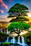 Placeholder: Tree of universes. The third is the presence of the past, present and future. On the waterfall of the past