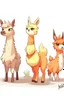 Placeholder: llamas in the style of pokemon