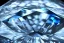 Placeholder: Blue raindrop on a big diamond, black backround , close up view, photo quality, ultra realistic