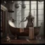 Placeholder: A viking and his wive having a bath, scary, steam punk, realistic, made in octane, cinematic, ultra-realistic, extremely detailed octane rendering, 8K, VRAY Super Real ar 2:3, dof photorealistic futuristic 50mm lens hard lighting dark gray tintype photograph, realistic lighting, sepia color