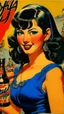 Placeholder: Betty Page art from japanese style 1900 movie. PEPSI