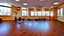 Placeholder: woman filthies wooden floor in workout room