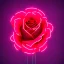 Placeholder: rose aus metall, cyberpunk, 8k, neon lights, night, rain, wet, tropfen, shiny, cinema4d