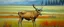 Placeholder: an Elk in a prairie field, oil painting