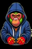 Placeholder: a gaming monkey wearing a hoodie