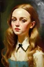 Placeholder: Lily-rose Depp, long hair, in the style of Édouard Manet oil painting