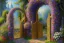 Placeholder: intricate ornate gate, garden, path, flowers, fine detail, high quality, Post-Impressionism, mystical, neo-dada