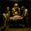 Placeholder: a huge golden brain supported by very small beautiful Asian female human bodies, complex surgical instruments mix a newborn boy between light and shadow, surrealism, symbolism, minimalism, sculpture by Adrian Ghenie, Lucian Freud, Rene Magritte, Salvador Dali