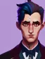 Placeholder: Portrait of a 30 year old strange gay wizard like Mary Poppins