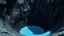 Placeholder: A very deep, scary pit, at the bottom of which is a bluish, slime-like substance.