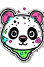 Placeholder: Sticker, white background, panda cutstir, contour, colorful, vector, kawaii