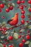 Placeholder: Bird & red fruits