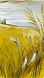 Placeholder: White grasslands with golden grass painted by Pablo Picasso