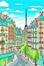 Placeholder: paris city, cartoon style