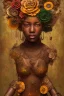 Placeholder: an abstract painting of rusted metal and flowers, african portrait, rust, scaffolding, iron cladding, decay, mixed media, textured, anatomically correct, beautiful perfect face, sharp focus, highly detailed