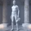 Placeholder: Greek white marble statures inside Peripheral majortown London, year 2037, Night suit , shelled, anti-realism,atmospheric, cinematic lighting, colourful, unreal engine 5