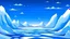 Placeholder: cartoon illustration: North Pole, nature with icebergs and frozen sea