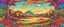 Placeholder: Utopic landscape banner, hippie colors, precise drawing,