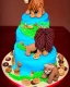 Placeholder: Lion king model made of cake with chocolate buttons