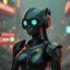 Placeholder: a retro-futuristic feminine android robot, space age, dystopia, stylised, digital art, 3d render