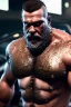 Placeholder: close up photography of a 39 year old dirty burly strong angry stocky turkish mechanics wet sweat, bullneck, short curly beard, short hair manly chest, white boxer, inside a car demolition parking lot, misery and poverty, open legs, photorealistic, look at camera, neon side light, very detailed , view from the ground , ambient occlusion