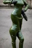 Placeholder: Russian military girls.Tendril-gas-mask-Synthesizer-proboscis. Army green surfaces body, latex. skin is golden hard plastic material. Cyber-punk Metallic headphones and speakers, Old-fashioned cameras integrated to heads. No eyes. Perfect body, thick thighs and calves. simple face. Wide hip, skirt bleats nicely. Asa Akira. Partly symmetrical. Golden ratio. Space-corrosion, rusty and decayed background. Steam-plunge air-bottles. Euclidean 3D-tiling walls. 5th dimension. Oppressive atmosphere