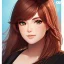 Placeholder: redhead woman, casual clotting, realistic, HD4k, watery cloud background, close up shot,